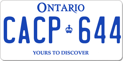 ON license plate CACP644