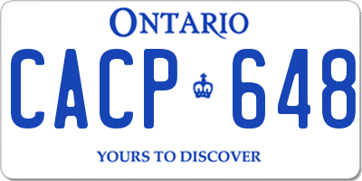 ON license plate CACP648