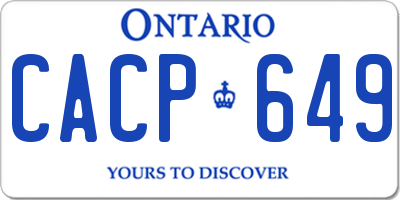 ON license plate CACP649