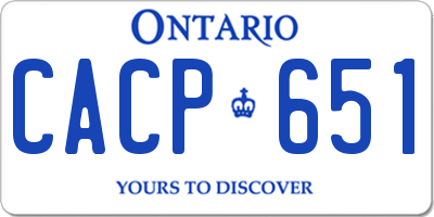 ON license plate CACP651