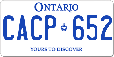 ON license plate CACP652