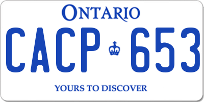 ON license plate CACP653