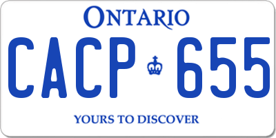 ON license plate CACP655