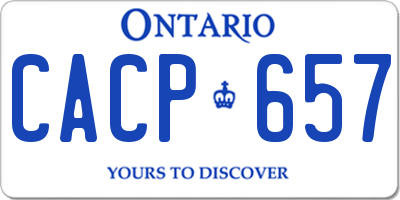 ON license plate CACP657