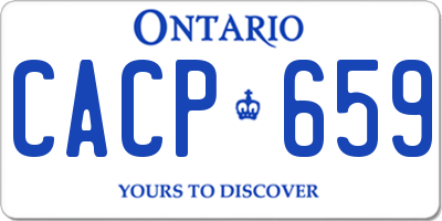 ON license plate CACP659