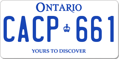 ON license plate CACP661