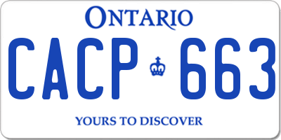 ON license plate CACP663