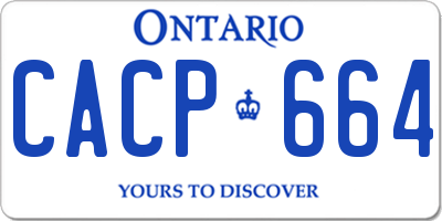 ON license plate CACP664