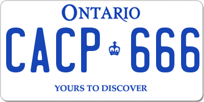 ON license plate CACP666