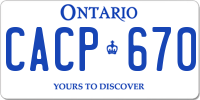 ON license plate CACP670