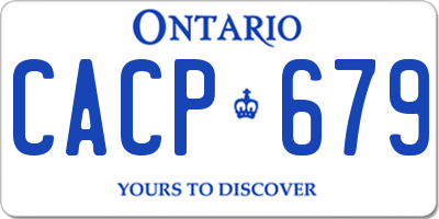 ON license plate CACP679