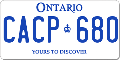 ON license plate CACP680