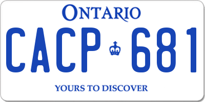 ON license plate CACP681