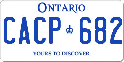 ON license plate CACP682