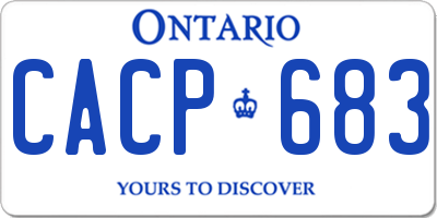 ON license plate CACP683