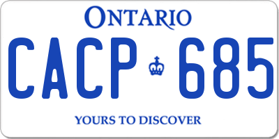 ON license plate CACP685