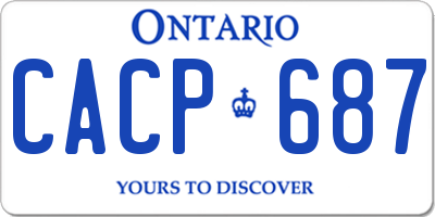 ON license plate CACP687