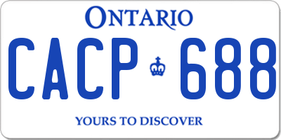 ON license plate CACP688