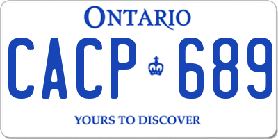 ON license plate CACP689