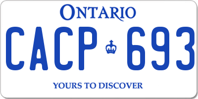 ON license plate CACP693