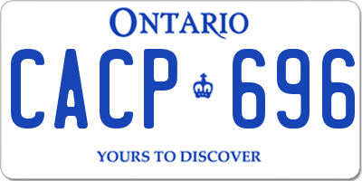 ON license plate CACP696