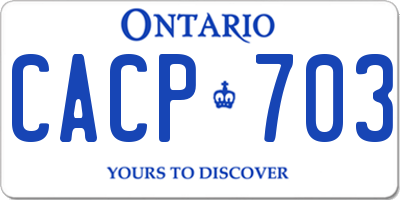 ON license plate CACP703