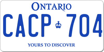 ON license plate CACP704