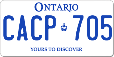 ON license plate CACP705