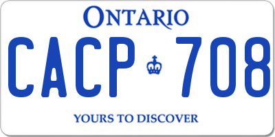 ON license plate CACP708