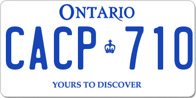 ON license plate CACP710