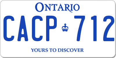 ON license plate CACP712