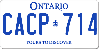 ON license plate CACP714