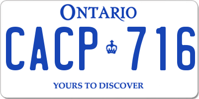 ON license plate CACP716