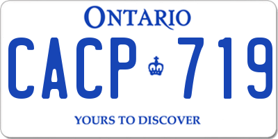 ON license plate CACP719