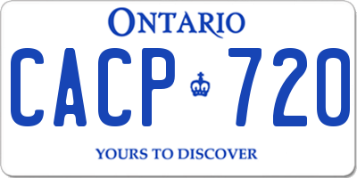 ON license plate CACP720