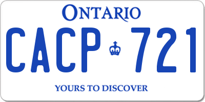 ON license plate CACP721