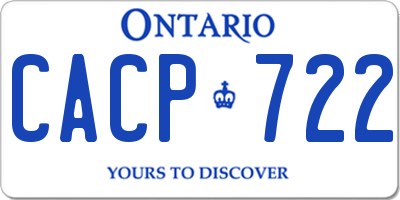 ON license plate CACP722