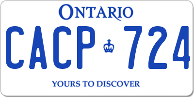 ON license plate CACP724