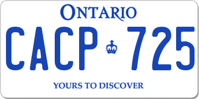 ON license plate CACP725