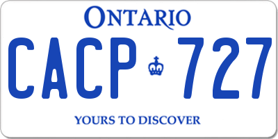 ON license plate CACP727