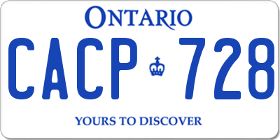 ON license plate CACP728