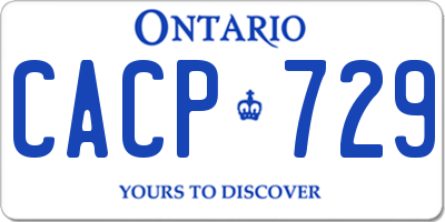 ON license plate CACP729