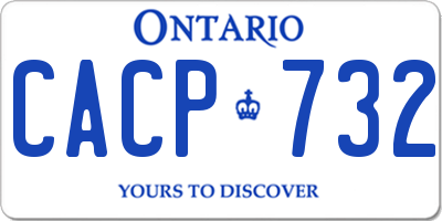 ON license plate CACP732