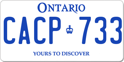 ON license plate CACP733