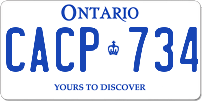 ON license plate CACP734