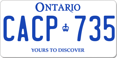 ON license plate CACP735