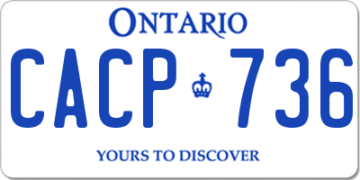 ON license plate CACP736