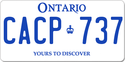 ON license plate CACP737