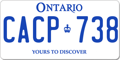 ON license plate CACP738