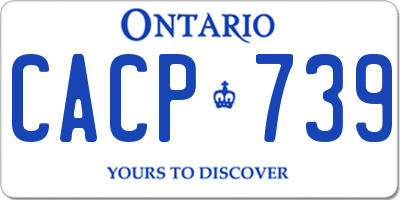 ON license plate CACP739